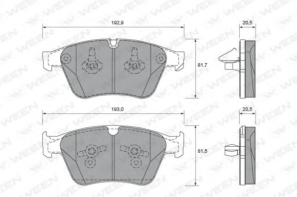 set placute frana,frana disc