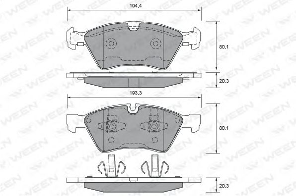 set placute frana,frana disc