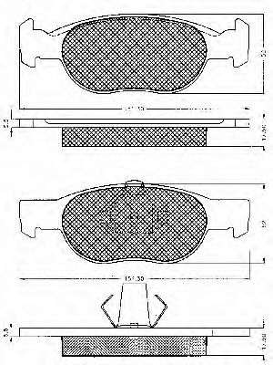 set placute frana,frana disc