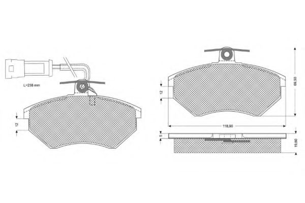 set placute frana,frana disc