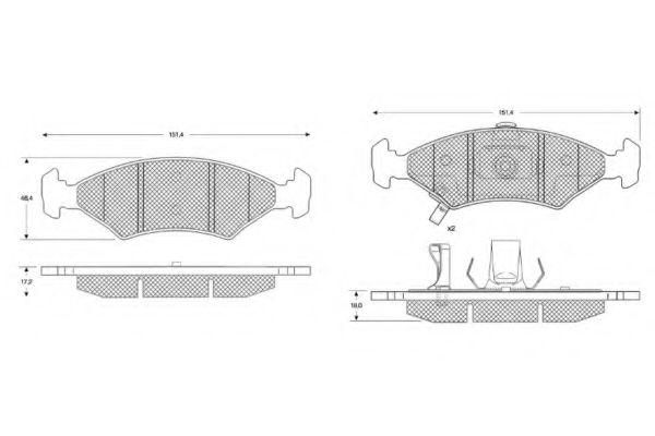 set placute frana,frana disc