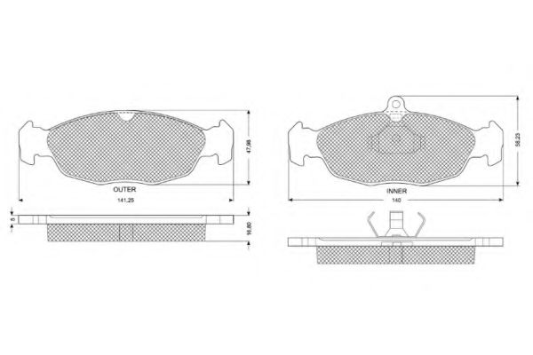 set placute frana,frana disc