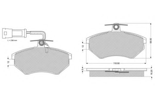 set placute frana,frana disc