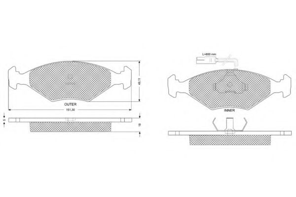 set placute frana,frana disc