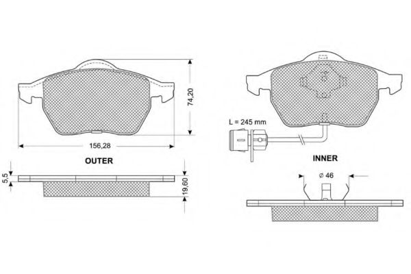 set placute frana,frana disc