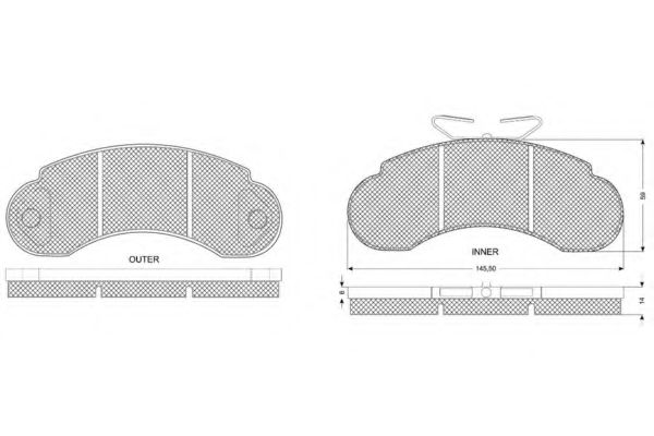 set placute frana,frana disc