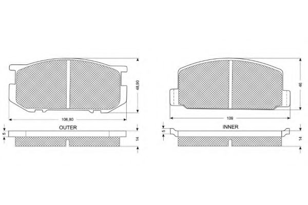 set placute frana,frana disc