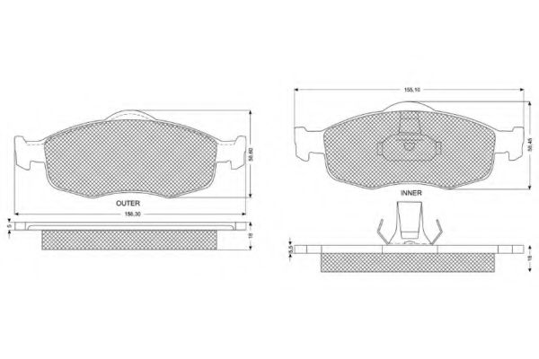 set placute frana,frana disc