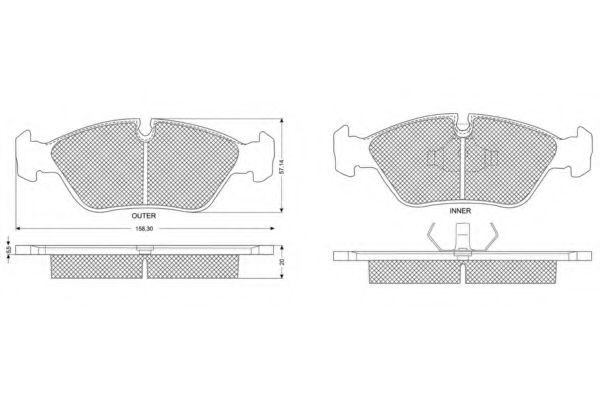 set placute frana,frana disc