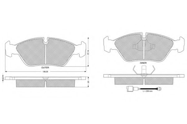 set placute frana,frana disc