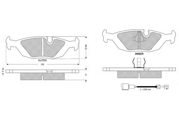 set placute frana,frana disc