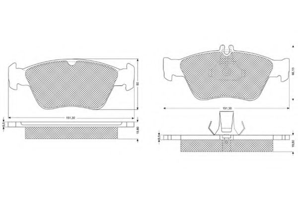 set placute frana,frana disc