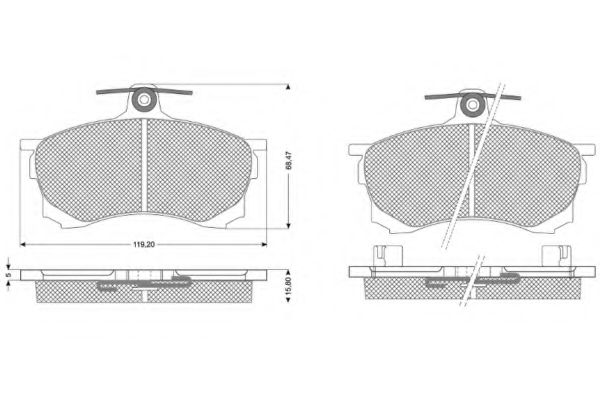 set placute frana,frana disc