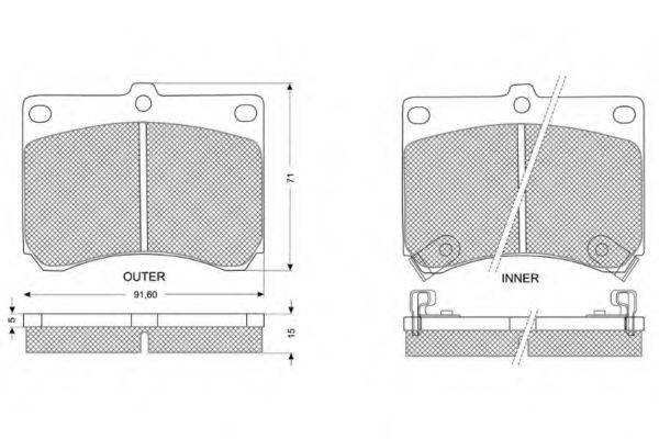 set placute frana,frana disc