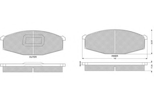 set placute frana,frana disc