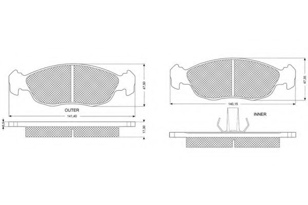 set placute frana,frana disc