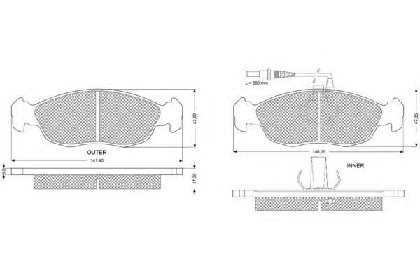 set placute frana,frana disc