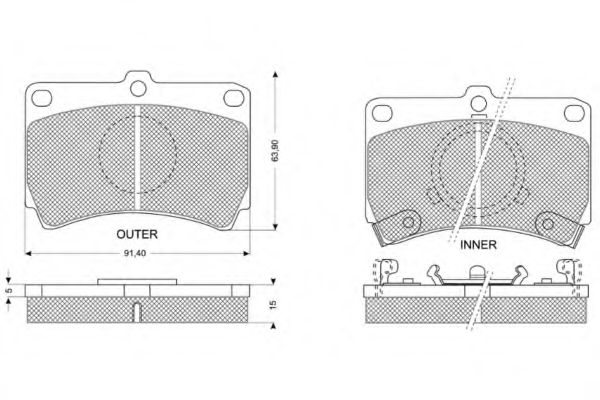 set placute frana,frana disc