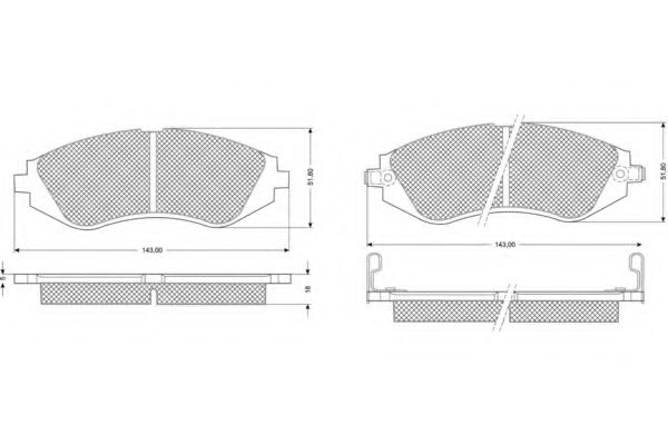 set placute frana,frana disc