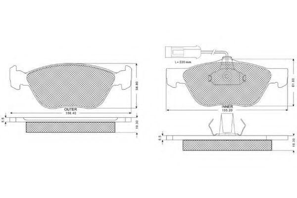 set placute frana,frana disc