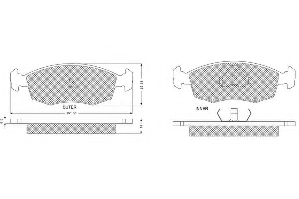 set placute frana,frana disc