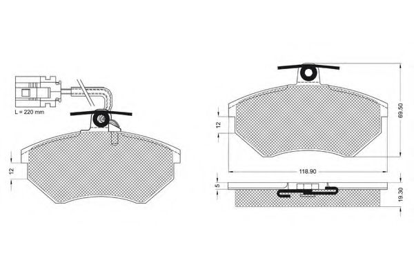 set placute frana,frana disc