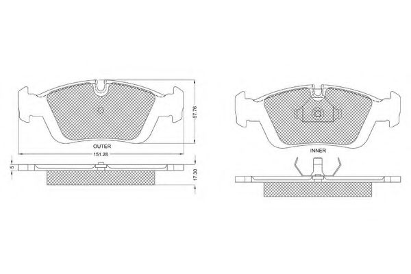 set placute frana,frana disc