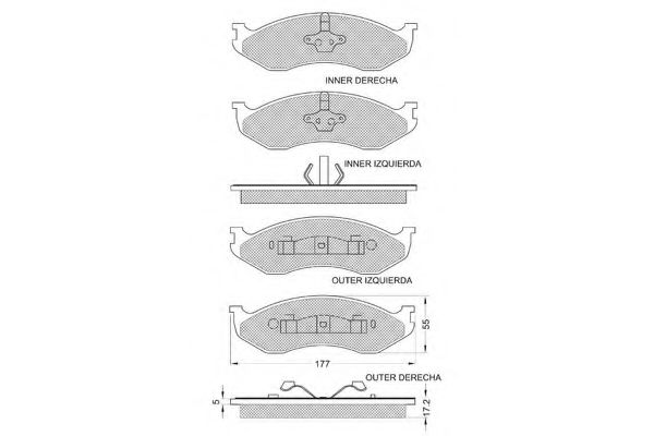 set placute frana,frana disc