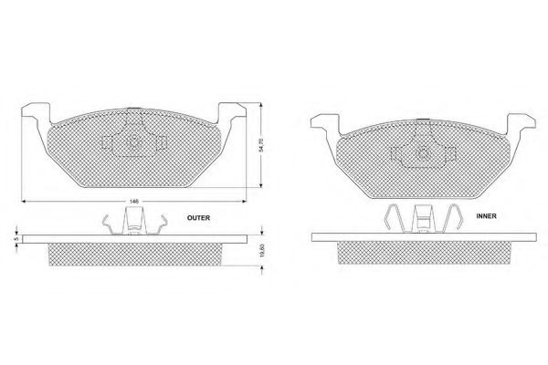 set placute frana,frana disc