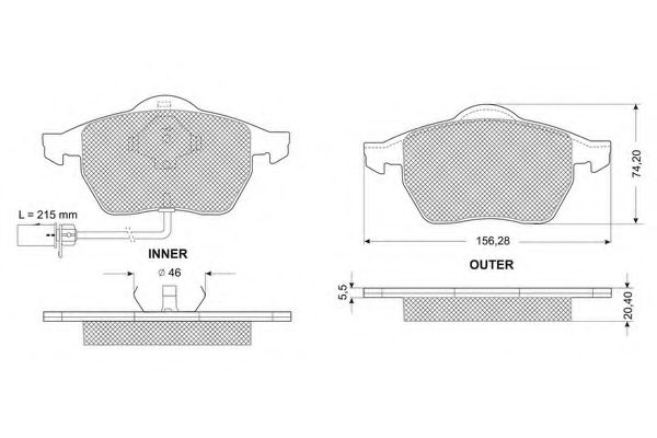 set placute frana,frana disc