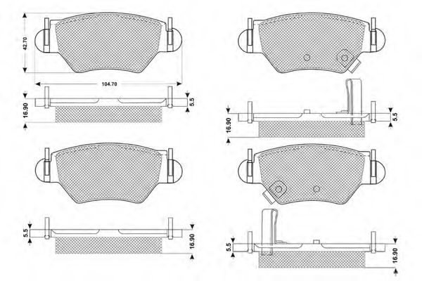 set placute frana,frana disc