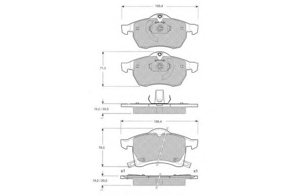 set placute frana,frana disc