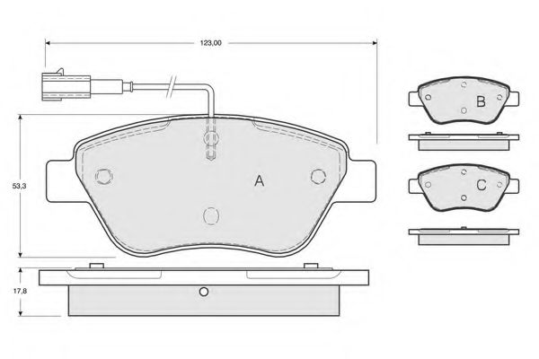 set placute frana,frana disc