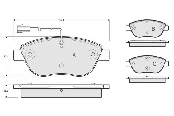 set placute frana,frana disc