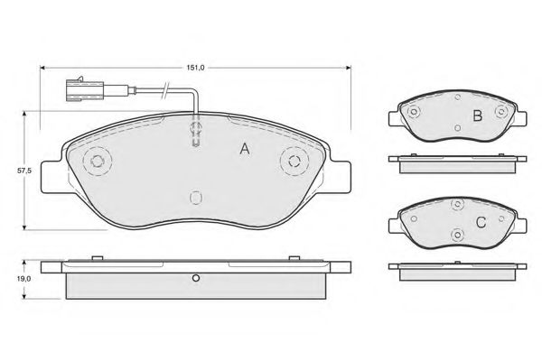 set placute frana,frana disc