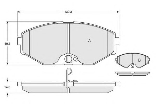 set placute frana,frana disc