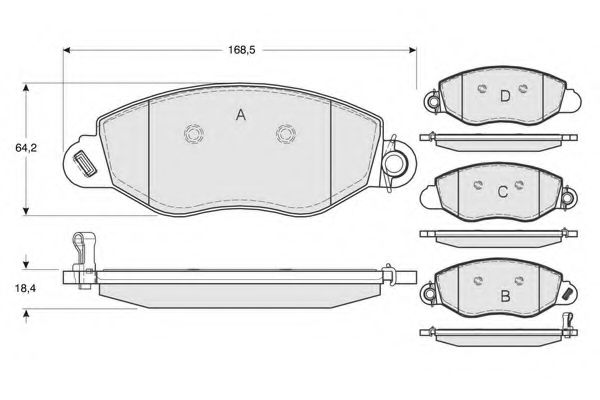 set placute frana,frana disc