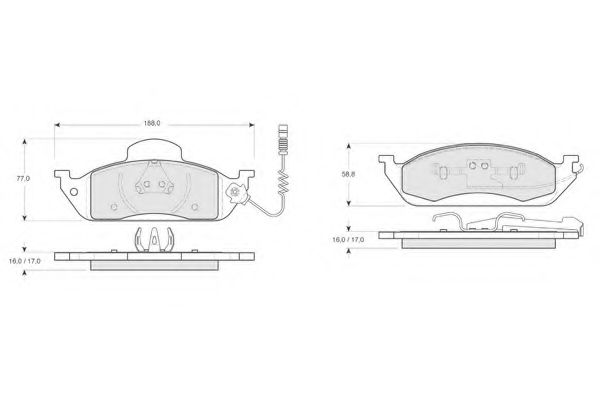 set placute frana,frana disc