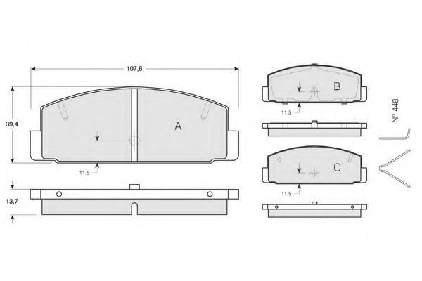 set placute frana,frana disc