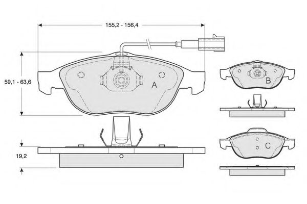 set placute frana,frana disc