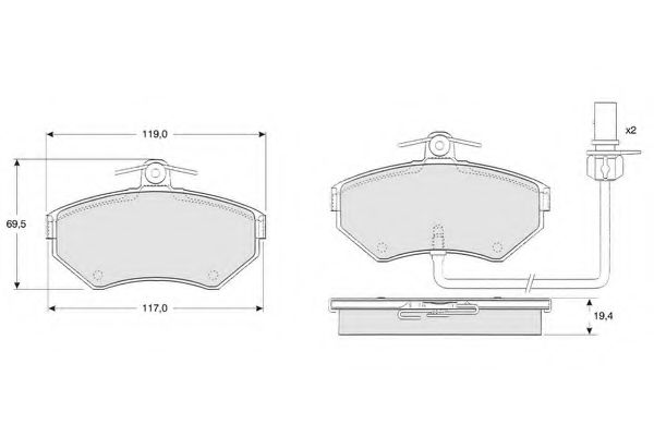 set placute frana,frana disc