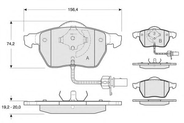 set placute frana,frana disc