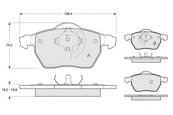 set placute frana,frana disc