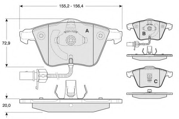 set placute frana,frana disc