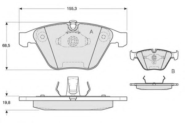 set placute frana,frana disc