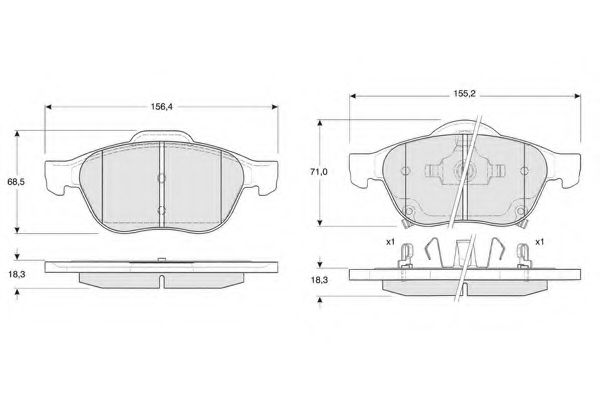 set placute frana,frana disc