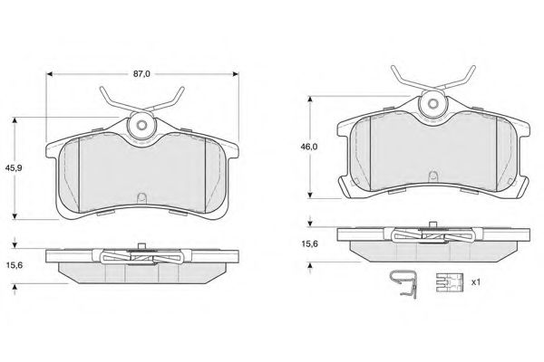 set placute frana,frana disc