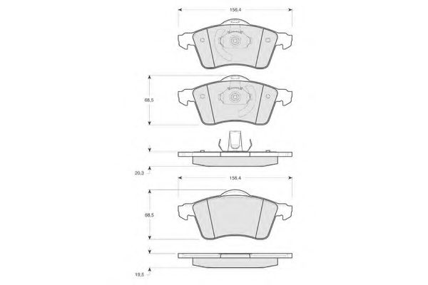 set placute frana,frana disc