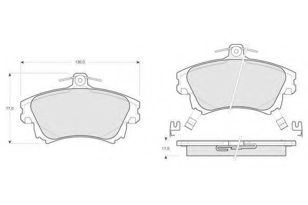 set placute frana,frana disc