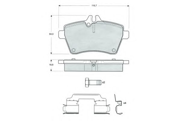 set placute frana,frana disc